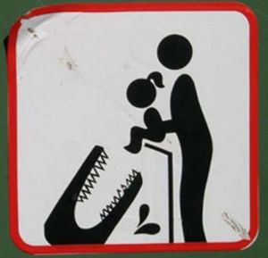 alligator and child